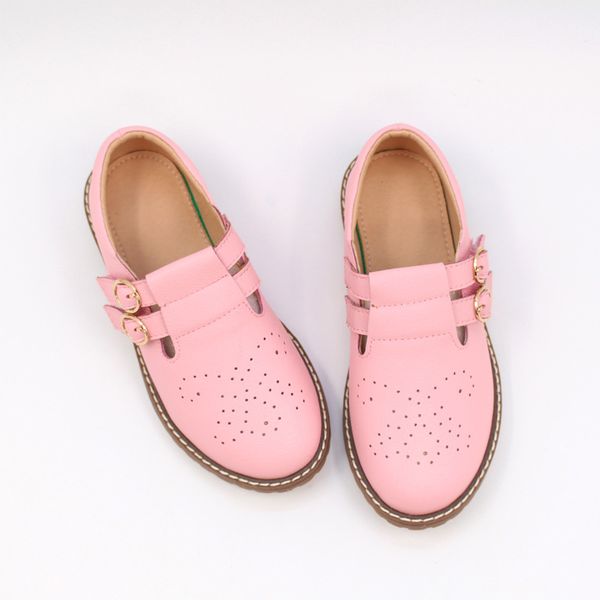 

натуральная кожа кожаные ботинки дети пряжка, украшение осень 2019 новый британский стиль девушки одиночные туфли студенты, Black;grey