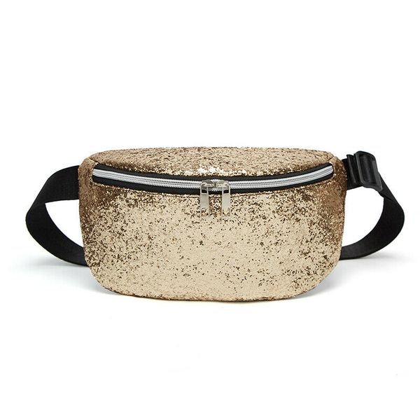 

fashion women pockets trend sequins flash fanny pack portable travel chest bag heuptas