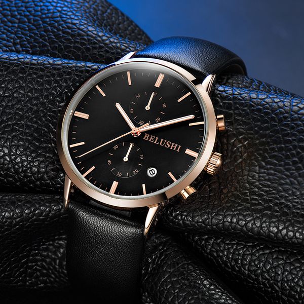 

мужские часы кварцевые наручные часы для человек кожаный ремешок бизнес мужской часы наручные водонепроницаемый календарь простой мужчинам ч, Slivery;brown