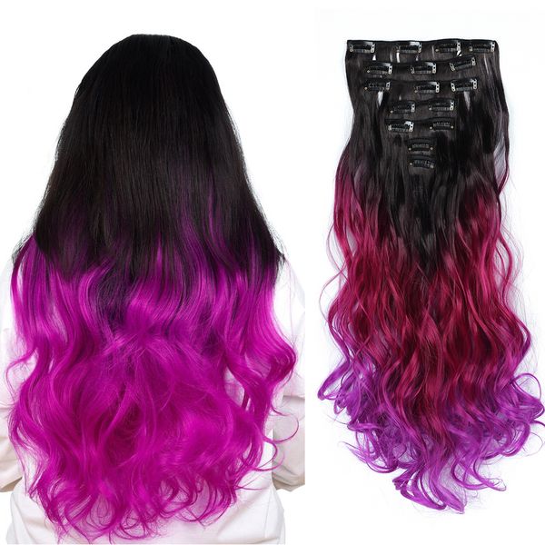 2019 22 Inch Ombre Wavy Hair T1b Purple Two Tone Body Wave
