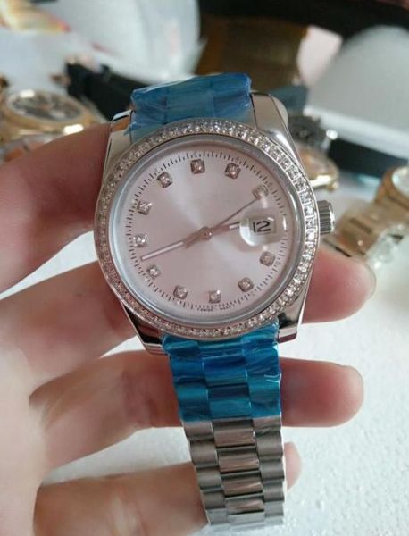 

new fashion luxury watches men's mechanical watch 40mm diamond automatic mechanical wristwatches stainless steel sports watches, Slivery;brown