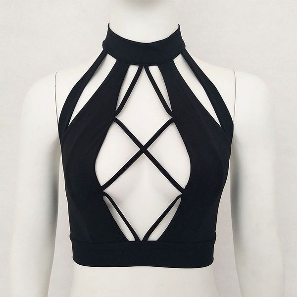 

women summer crop lace up cross backless sleeveless slim party beach tank tc21, White