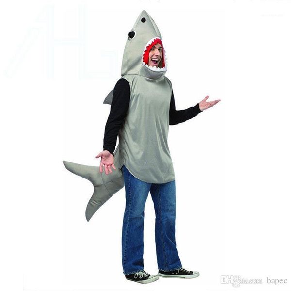 

fancy dress halloween shark men mascot costumes europe whale character mascot clothes christmas party, Red;yellow