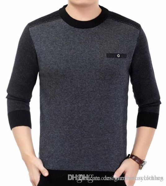 

business mens gentle sweaters fathers winter autumn bottoming sweaters o-neck long sleeved knitted woolen sweatshirts, White;black