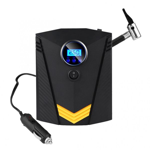

12v 120w portable digital air compressor tyre tire inflator pump w/ 3 nozzles for car ball air boat cigarette lighter plug