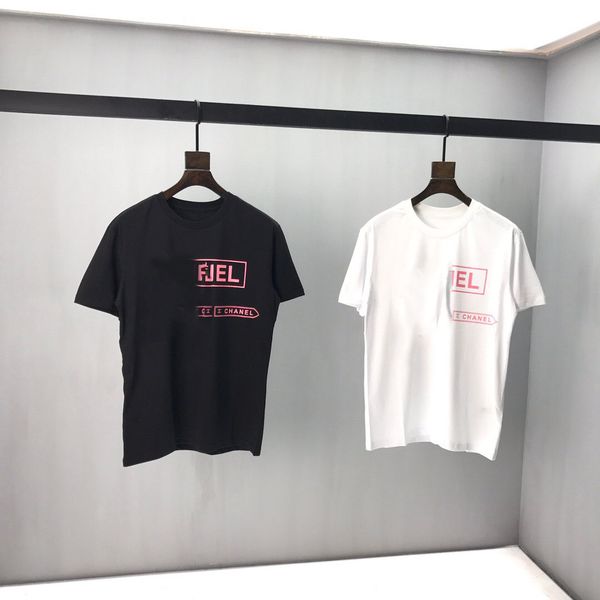 

2020ss европе весной и летом новый хлопок высокого качества печати короткий рукав круглый панель воротник футболки размер s-2xl kk12, White