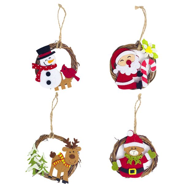 

4/set hanging christmas tree pendant wreath ornament home xmas party decoration