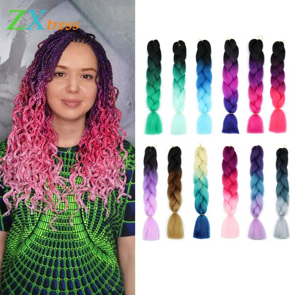 

synthetic yaki straight ombre jumbo braiding hair extensions high temperature fiber crochet braids kanekalon braiding hair extensions 24&quo, Black