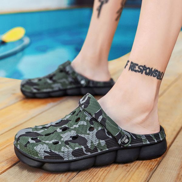 

men 39 s sandals printed camouflage beach sandals man's summer size 11bathroom flat mens water, Black