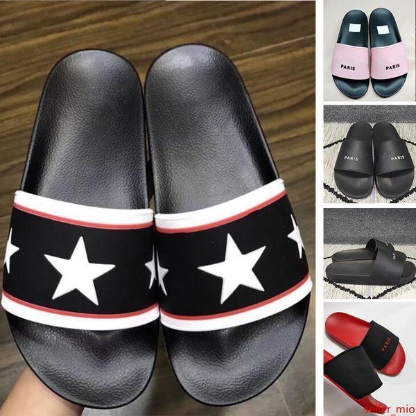 

luxury designer womens slippers fashion pink black white paris men's summer slides loafers chanclas slippers for beach outdoor shoes