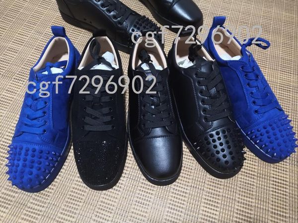 

suede and leather shoes fashion liuding european luxury casual shoes red rubber bottom non-slip business shoe, Black