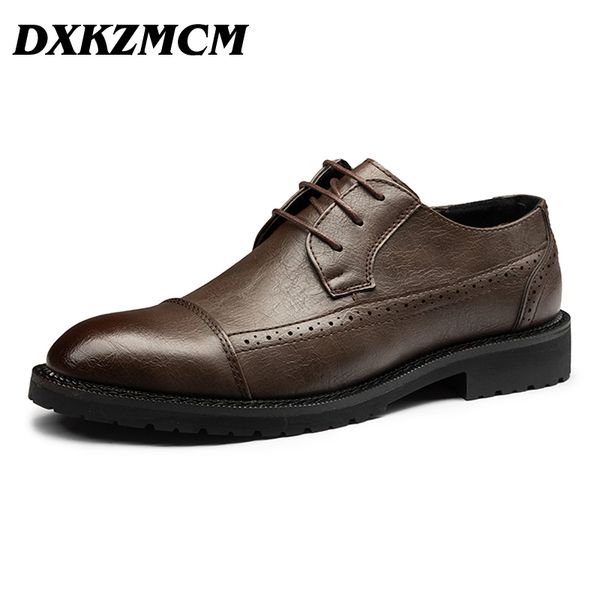 

dxkzmcm men dress shoes leather oxford shoe luxury wedding shoes men flats office party formal, Black