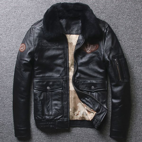 

2019 men's leather jacket, Black
