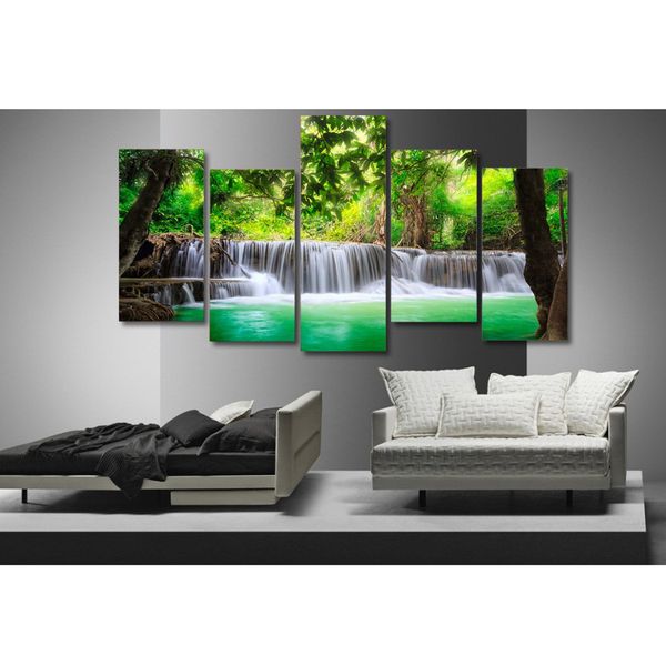 

5-panel canvas wall artwork paintings waterfall print picture set 30*60/80cm