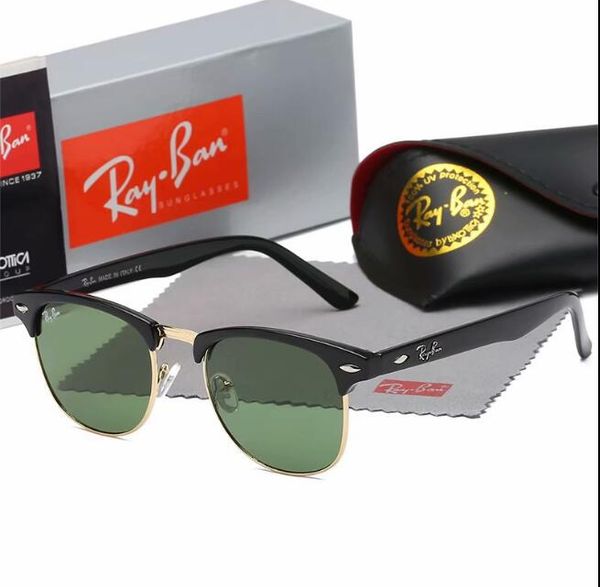 

2019 new mens sunglasses for men women uv protection sun glasses outdoor sport retro sunglasses with box and case, White;black