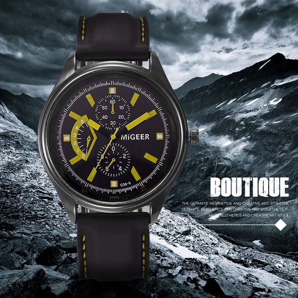 

migeer men wristwatch classic black silicone belt stainless steel sports quartz watch male watches mens 2019 relogio masculino, Slivery;brown
