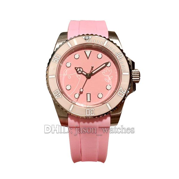 

new luxury ladies mechanical watches imported vintage 316l steel case pink ladies watch womens luxury watch, Slivery;brown