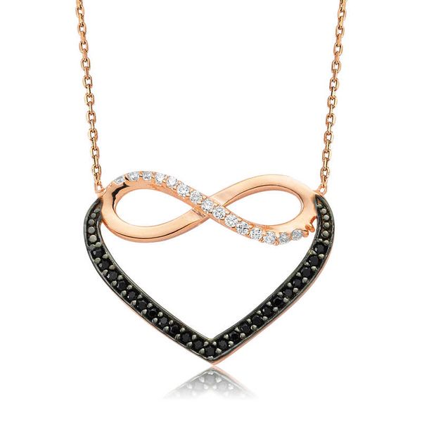 

925 sterling silver heart infinity ladies necklace
