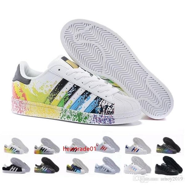 

originals white 2019 superstar hologram iridescent gray gold superstars 80s pride sneakers super star women men sport casual shoes eur 36-45