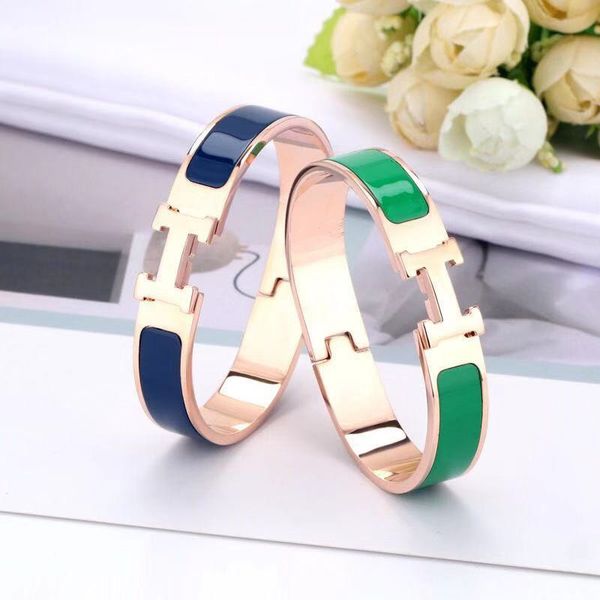 

горячие ювелирные изделия женщины браслеты из нержавеющей стали браслеты моды h письмо браслеты золото манжета широкий браслет для женщин св, Black