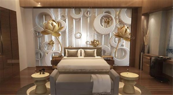 

3d wallpaper living room glass lotus background wood lotus interior hd print wall paper