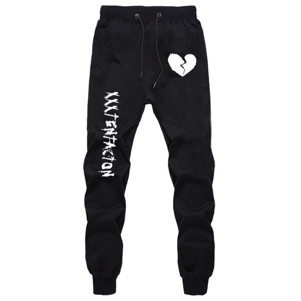 

autumn harajuku sweatpants for men xxxtentacion printing pants teenager boys fashion joggers workout trousers cotton long pants, Black