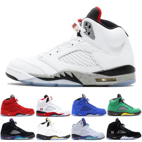 

5 5s Mens Basketball Shoes Camo Red Suede Black Metallic Saint Germain V 2019 Athletics Sports Sneaker Size 7-13