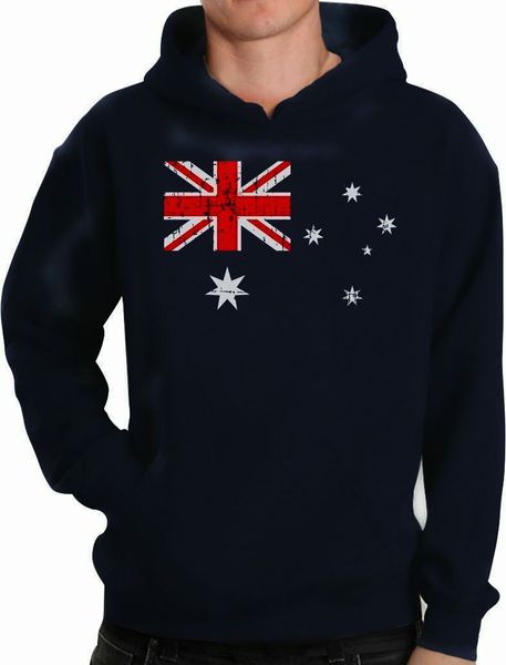 

australian flag vintage style retro australia flag hoodie gift idea, Black