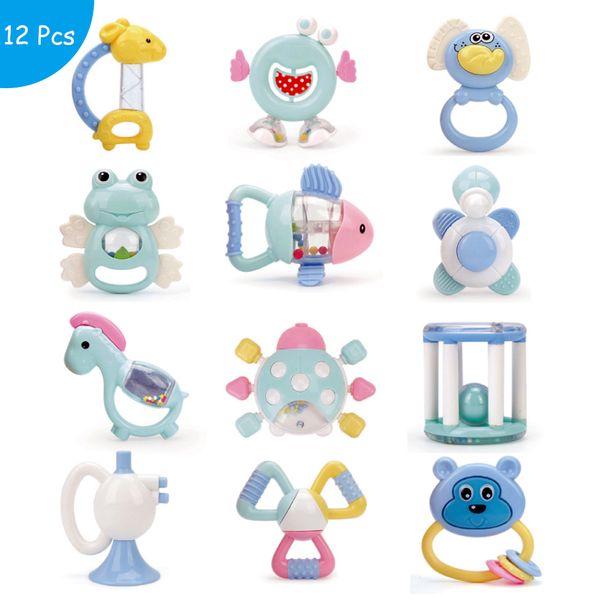 Baby Cartoon Elephant Plastic Shaking Rattles Bell Educational Toy Gift UK Stock