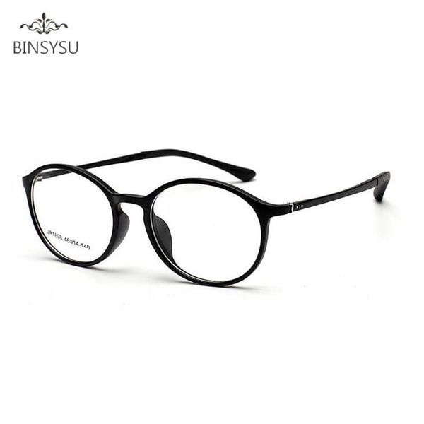 

tr90 prescription optical eyeglasses frames men's plain mirror ultra-light tungsten myopia glasses frame oculos de grau redondo, Black