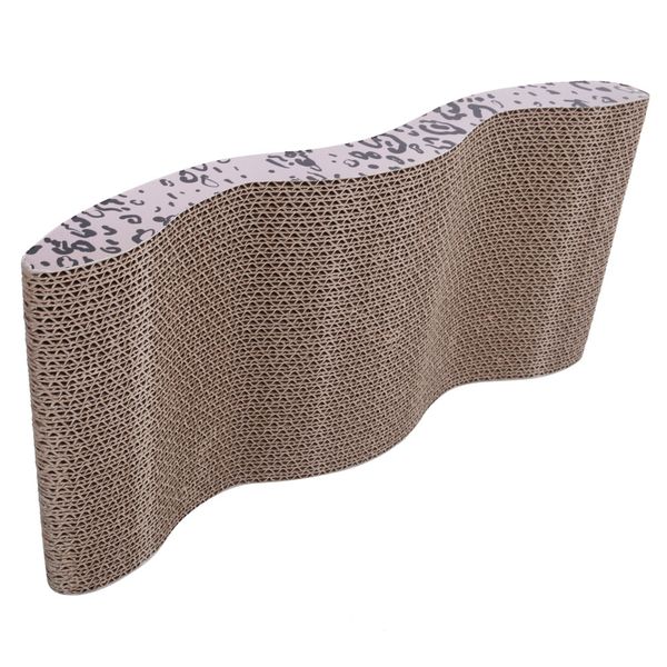 

cat scratch board cool wave-style harden corrugated paper pet cat toy cat claw-grinding plate with catnip leopard prin