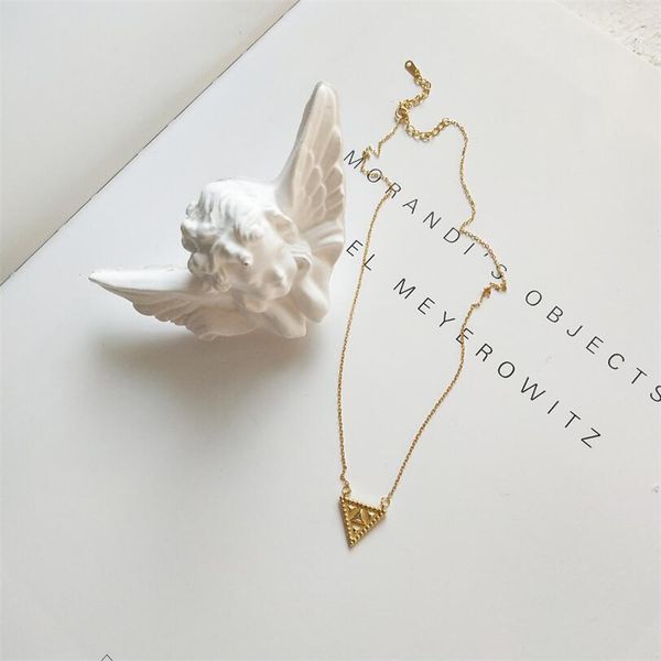 

minimalist 100% 925 sterling silver jewelry tiny cute micro pave cz triangle pendant necklace women charms wedding bridal gift