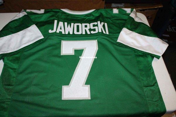 

retro #7 ron jaworski custom mitchell & ness jersey green stitching men's football jerseys college ncaa, Black;red
