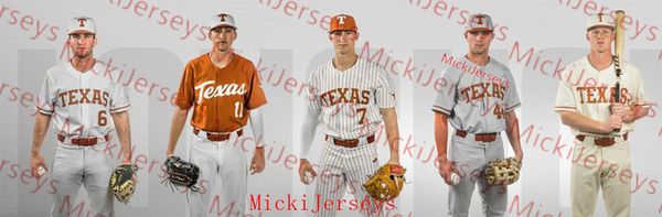 

men custom texas longhorns baseball jersey masen hibbeler zach zubia bryce elder blair henley coy cobb ty madden texas longhorns jersey, Black
