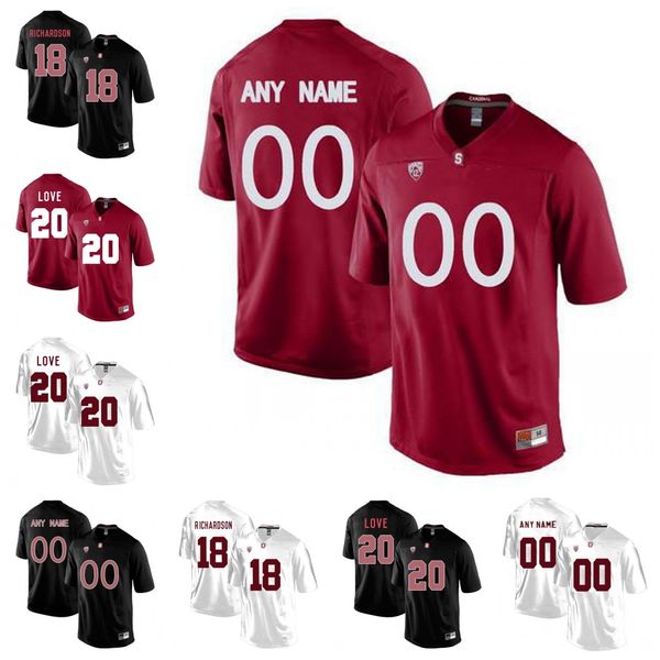 

custom ncaa stanford cardinal 5 mccaffrey #3 kj costello 19 jj arcega-whiteside 84 colby parkinson 51 jovan swann college football jerseys, Black;red