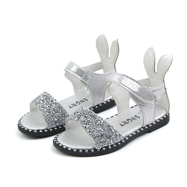 

kids sandals for toddlers girls big girl beach shoes rhinestone bling with ear sweet princess cute soft children sandals, Black;red