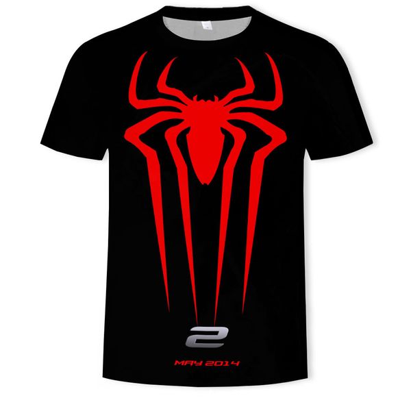 

mens designer spider-man t-shirt round collar short sleeves, White;black