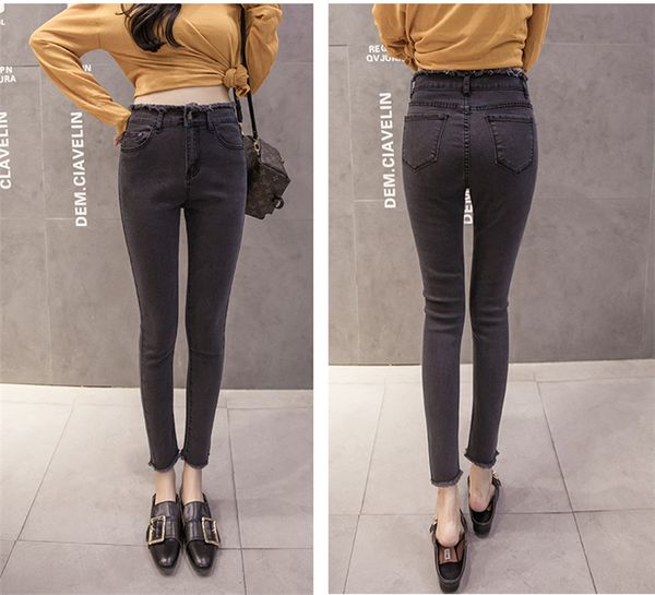 

глубокая серые женщины для восстановления древних способов tall резинки на талии bootleg джинсы, Blue