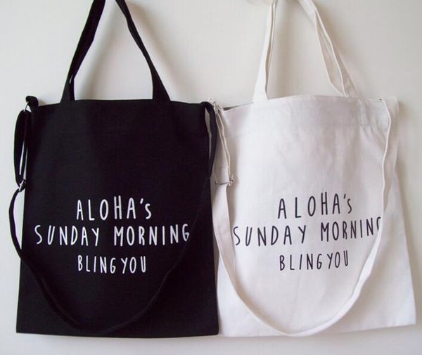 

the new cloth bag letter printing multi-purpose canvas bag cloth men and women literary shopping