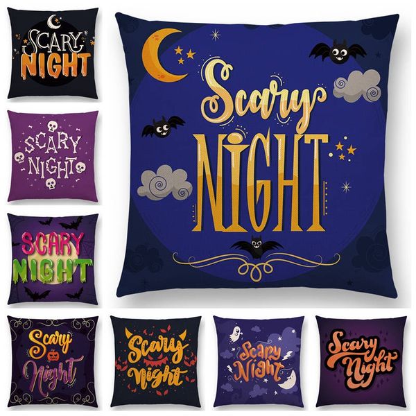 

new happy halloween scary night уловка или treat луна череп ведьма тыквы зомби вампир призрак подушка обложка диван наволочка
