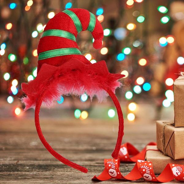 

cute christmas horns shape hairbands new pattern personality stripe smart felt ox horn feather head hoop decoration gift
