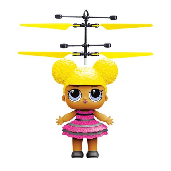 

ell big eyes doll rc drone flying copter ball aircraft helicopter led flashing light up toys induction electric toy led gadget
