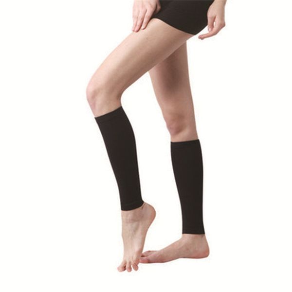 

calf compression sleeve for men women brace support footless compression socks fit shin splint leg pain relief running, Black