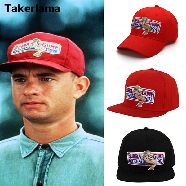 

takerlama 1994 bubba gump shrimp co. baseball hat forrest gump costume cosplay embroidered snapback cap men&women summer cap, Black;white