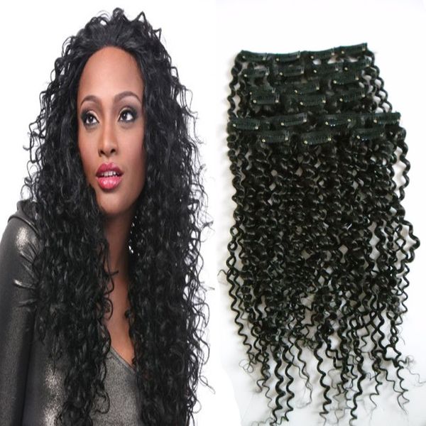 100g 10 26 Afro Kinky Curly Hair Clip In Human Hair Extensions 4b