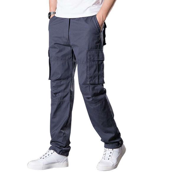 

pants men cargo combat military work overalls loose straight tactical trousers multi-pocket baggy casual cotton slacks pants men, Black
