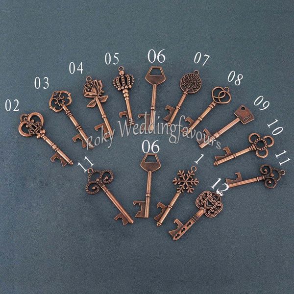 

50pcs vintage skeleton key bottle opener favors pandent event birthday giveaways party package diy supplies ideas