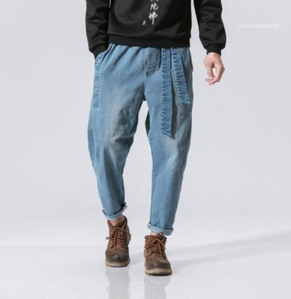 

designer jeans pants summer zipper old school style homme clothing fashion style casual apparel mens loose, Blue