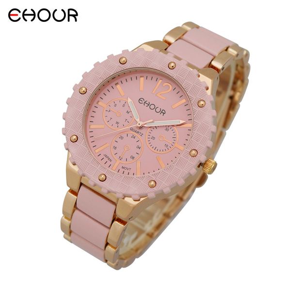 

ehour женщины повседневные платья часы стальные кварцевые часы браслет часы для женщин waches, Slivery;brown