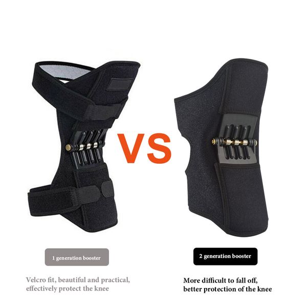

upgraded version knee joint support pads breathable non-slip power knee stabilizer pads climbing body well spring sport, Black;gray